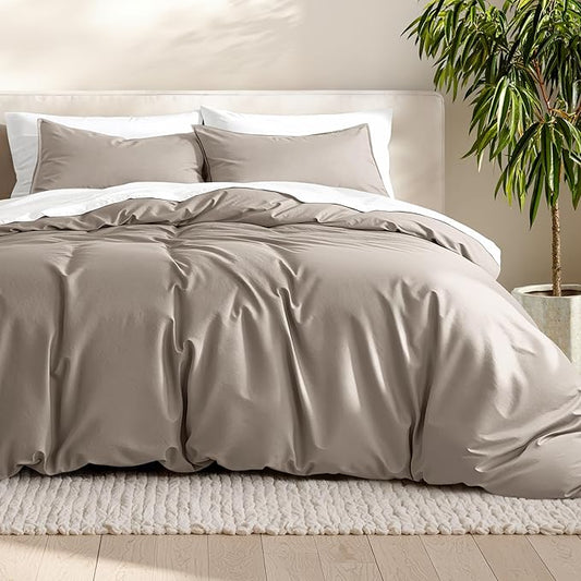 Bare Home Bedding Duvet Cover Extra Long Size - Premium 1800 Super Soft Collection - Lightweight, Cooling - Soft Breathable Bedding Duvet Cover (Twin/Twin XL, Khaki)