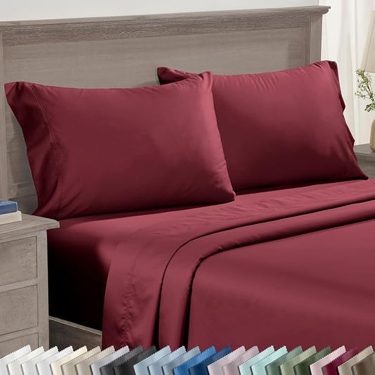 California Design Den King Size Pillow Cases Set of 2 - Luxuriously Soft Premium 600 Thread Count Sateen, 100% Cotton, Crisp Sateen, Fits King Pillows - Brick Red