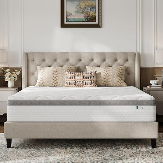 Novilla Queen Size Mattress 10 Inch, Queen Mattress in a Box Hybrid, Pocket Innerspring with Foam Layer for Motion Isolation & Pressure Relief,Soft Feel but Supportive,CertiPUR-US