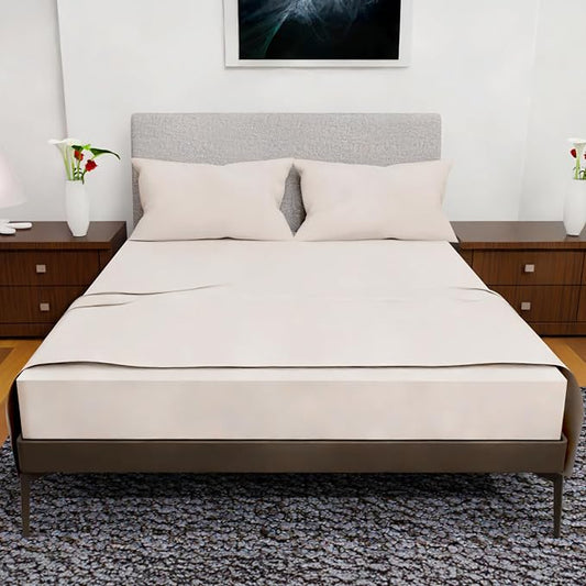 California King Sheet Sets – 4Pcs Cal King Bedding Set, Deep Pocket, Double Brushed Microfiber, Fade Resistant, Soft & Breathable Bed Sheets for Ultimate Comfort(Ivory)