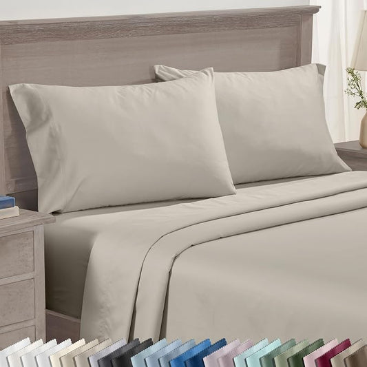 California Design Den Premium Standard/Queen Size Pillow Cases Set of 2-600 Thread Count Sateen, Natural 100% Cotton Pillow Cover, Crisp, Durable Bedding - Soft Linen