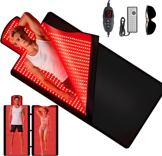 Red Light Therapy Mat Full Body 2026 Upgrade, 2570 LEDs, 74.6"x33.3" Large Sleeping Bag Blanket, Soft Leather, Adjustable Timer, Ideal Home Gift for Men & Women Athletes, Seniors, Office Workers