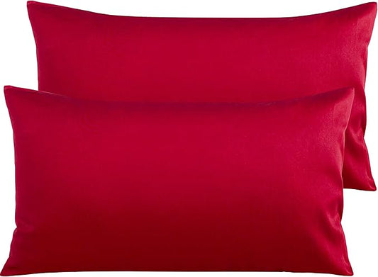 NTBAY Egyptian Cotton King Pillowcases - Set of 2, 500 Thread Count Cotton Pillowcases - Soft and Breathable Envelope Closure Pillow Cases - 20x36 Pillow Covers for Bed, Red