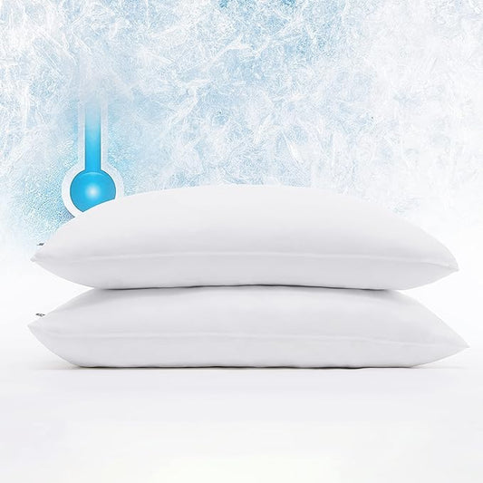 Serta Power Chill Cooling Pillow Protectors, Stain Resistant and Zippered Pillow Protector, Protects Pillow from Dust and Dirt, King, White, 2 Count ( Pack of 1)