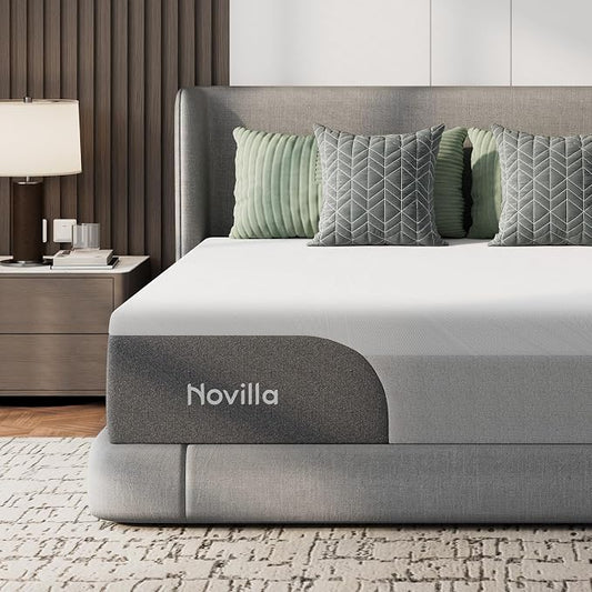 Novilla Bliss Cooling Twin Mattress 10 Inch, Gel-Infused Memory Foam Mattress Twin Size in a Box with Cool-Touch Nylon Cover, Motion Isolation & Ergonomic Support with CertiPUR-US Certified Foam