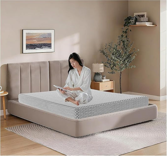 MORANDI Twin XL Mattress, 8 Inch Memory Foam Bed Mattress in A Box, Pressure Relief with Medium Firm Support, Machine Washable Mattress Protector with Zipper Removable Cover (Grey, Twin XL 8in)
