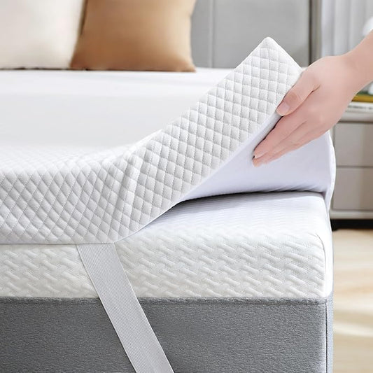 SINWEEK 3 Inch Gel Memory Foam Mattress Topper Twin Size, Ventilated High Density Pad for Back Pain, Bed Topper with Removable Soft Cover, CertiPUR-US Certified…