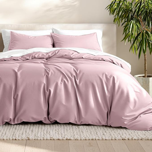 Bare Home Bedding Duvet Cover California King Size - Premium 1800 Super Soft Collection - Lightweight, Cooling - Soft Breathable Bedding Duvet Cover (Cal King, Dusty Pink)