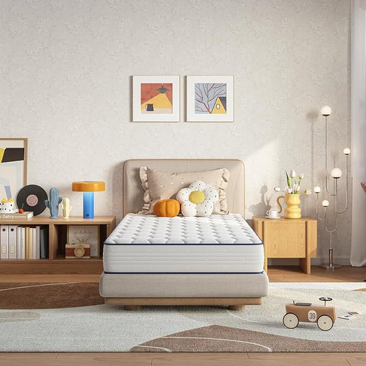 Novilla Queen Mattress 8 inch,Foam and Spring Hybrid Mattresses for Comfortable Sleep,Steel Coils for Durable Support,CertiPUR-US Certified Foam,Youth/Guest Rooms,Queen Size Mattress in a Box