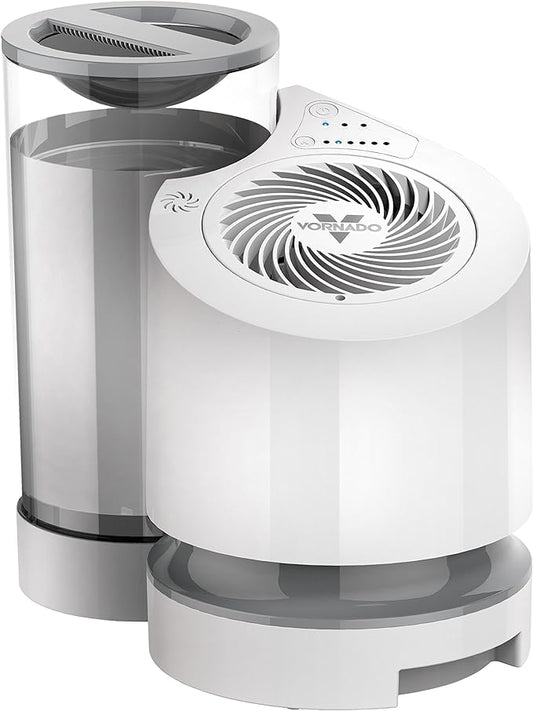 Vornado EV100 Evaporative Whole Room Humidifier with SimpleTank, Easy-Fill, 1 Gallon Capacity, 2 Speeds, Electronic Humidistat, Antimicrobial Treated Wick, Perfect for Home, Bedroom, and Living Room