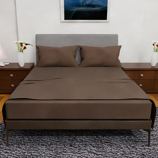 Royal Bliss King Size Sheets Set - 4 Piece Bedding - Wrinkle Free, Double Brushed, Cooling Sheets (Chocolate)