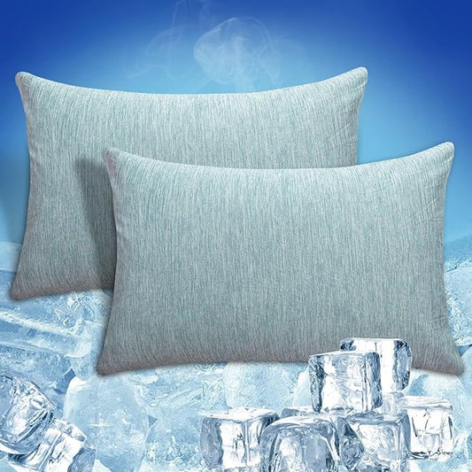 CHOSHOME Cooling Pillow Cases Zipper Pillow Covers Q-Max > 0.45 Zippered Pillowcases for Hot Sleepers, Soft, Breathable, Skin-Friendly, 2 Pack (Standard, 20"x26", Green)