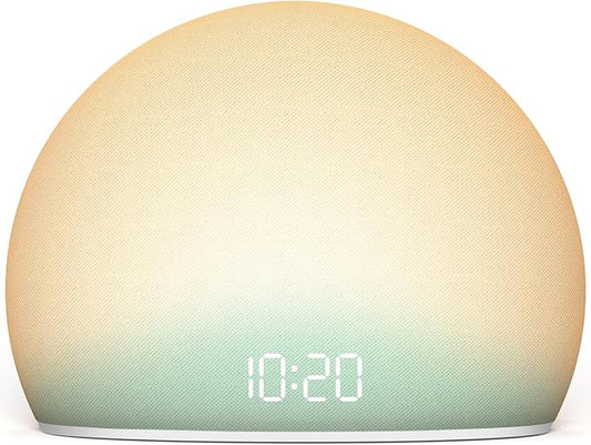 HOUSBAY Sunrise Alarm Clock, White Noise Sound Machine for Bedroom | Natural Wake-Up Light with Gentle Alarm Sounds, 20 Soothing Sleep Aids, Dimmable Display, Screen-Free Design - Teal