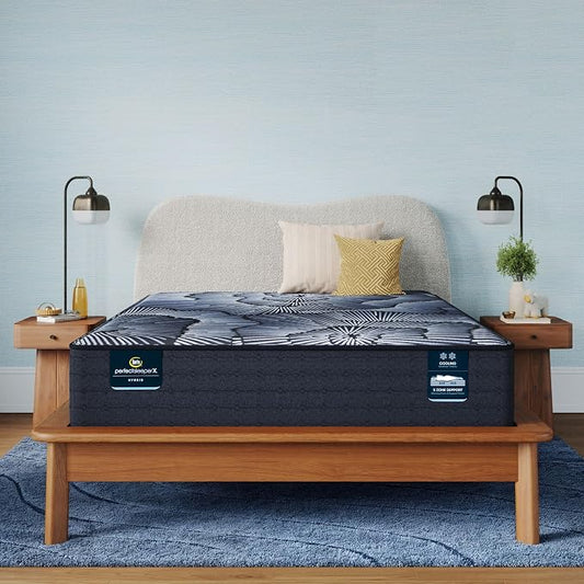 Serta Perfect Sleeper X - Kendall 13" Medium Queen Hybrid Mattress - 5 Support Zones and Cooling Tech for a Restorative Sleep - 100 Night Trial, CertiPUR-US Certified