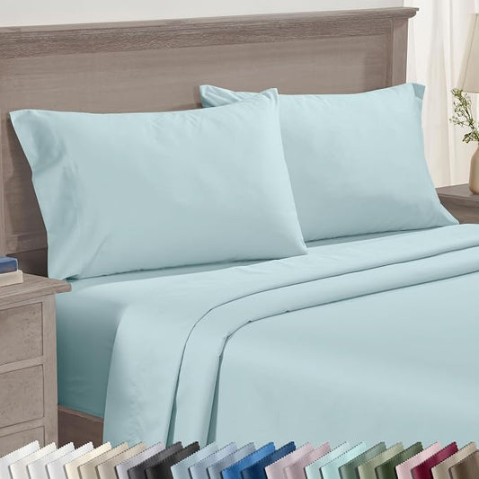 CALIFORNIA DESIGN DEN Luxuriously Soft Hotel Quality 600 Thread Count, 100% Cotton Set of 2 Cases, Crisp & Cool Standard Pillows Cases Set of 2 Fits Standard & Queen Pillows (Seafoam)