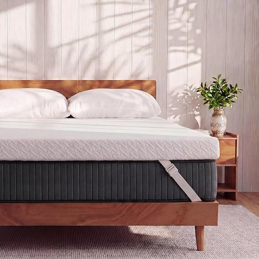 VALUXE 4 Inch Gel Memory Foam Mattress Topper California King size High Density Cooling Pad Pressure Relief Bed Topper (with Removable & Washable Bamboo Cover)