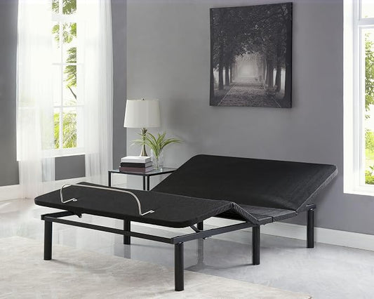 Naomi Home Serenity Full Adjustable Bed Base, Zero Gravity, Wireless Remote, USB Ports, 800 lb Capacity, Black Metal Frame, Easy Assembly for Enhanced Comfort and Relaxation