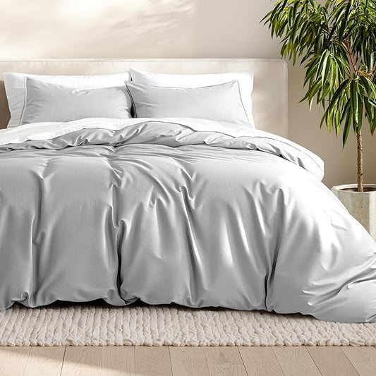 Bare Home Bedding Duvet Cover California King Size - Premium 1800 Super Soft Collection - Lightweight, Cooling - Soft Breathable Bedding Duvet Cover (Cal King, Cloud Grey)