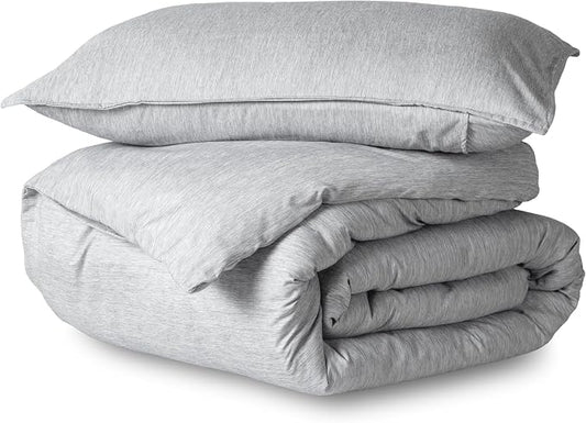 Bare Home Bedding Duvet Cover Extra Long - Premium 1800 Super Soft Collection - Lightweight, Duvet Cover - Soft Textured (Twin/Twin XL, Heathered Pewter)