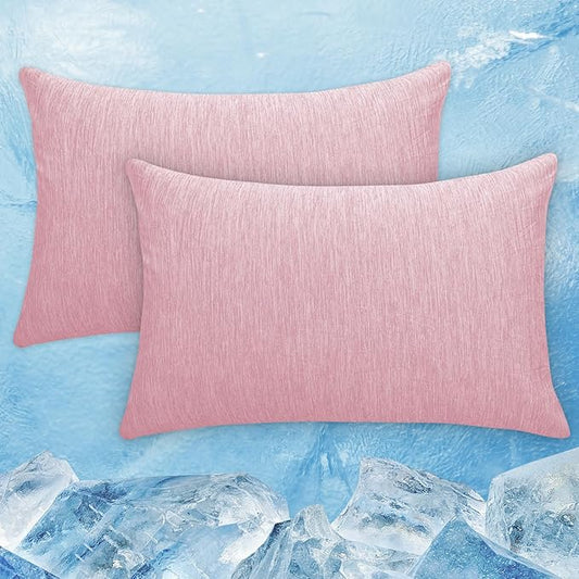 CHOSHOME Cooling Pillow Cases Zipper Pillow Covers Q-Max > 0.45 Zippered Pillowcases for Hot Sleepers, Soft, Breathable, Skin-Friendly, 4 Pack (King, 20"x36", Pink)