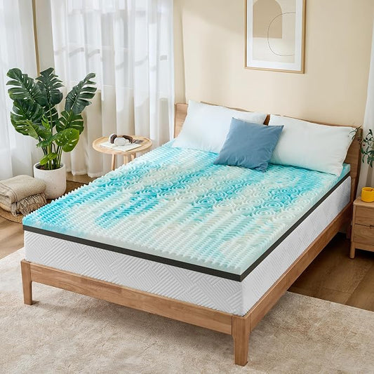 Firm Mattress Topper Twin Size 3 Inch, Pain Relieving Foam Bed Topper for Extra Support, 5-Zone Memory Foam&High-Density Foam Mattress Pad, CertiPUR-US Certified