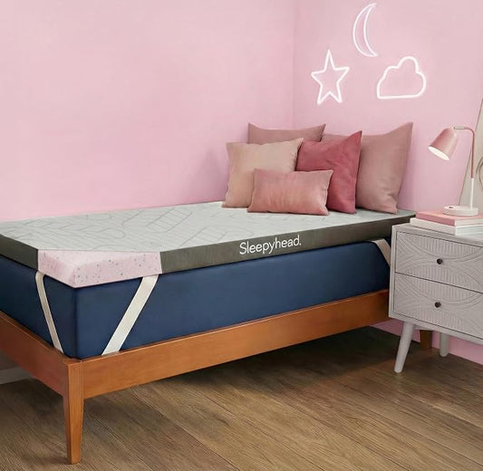 Sleepyhead Twin 3 Inch Mattress Topper, Super Gel & Copper-Infused Memory Foam for College Dorm Beds, Cooling & Support, Made in USA, Removable Washable Cover, CertiPUR-US® Certified (Twin 3")