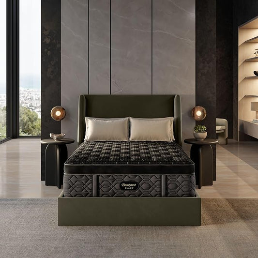 Beautyrest Black Series Four 17.5" Medium Summit Pillow Top Twin XL Mattress - Breathable, Cooling, and Supportive - CertiPUR-US Certified, 100-Night Sleep Trial, and 10-Year Limited Warranty