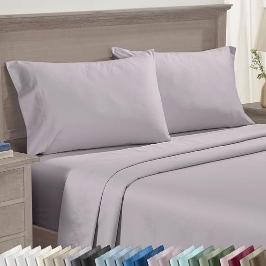 California Design Den Luxuriously Soft Premium 600 Thread Count, 100% Cotton Set of 2 Cases, Crisp King Size Pillow Covers Set of 2, Fits King Pillows (Lavender)