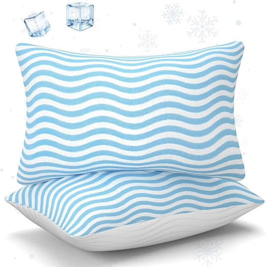 SLEEPDIARY King Size Pillows Set of 2 – Adjustable Shredded Memory Foam Cooling Pillows, Custom Loft for Side, Back, and Stomach Sleepers, Shape-Retaining Support & Washable Cover