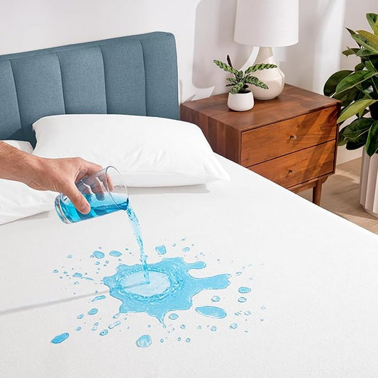 Bare Home Mattress Protector - 100% Waterproof & Breathable - Premium Cooling Mattress Cover - Protects Against Spills - Vinyl Free - Protect Your Mattress (Split Head Flex King, White)