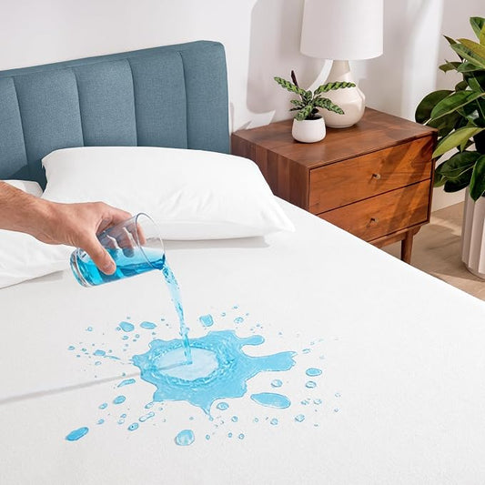 Bare Home Cal King Size Mattress Protector - 100% Waterproof & Breathable - Premium Cooling Mattress Cover - Protects Against Spills - Vinyl Free - Protect Your Mattress (California King, White)