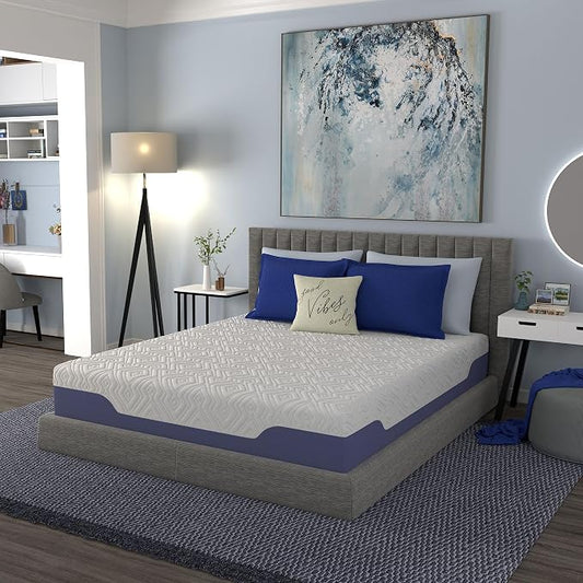 Vibe Supreme Cooling Hybrid Mattress, Innerspring and Gel Memory Foam Mattress, Fiberglass Free, 10-Inch Bed in a Box, Twin