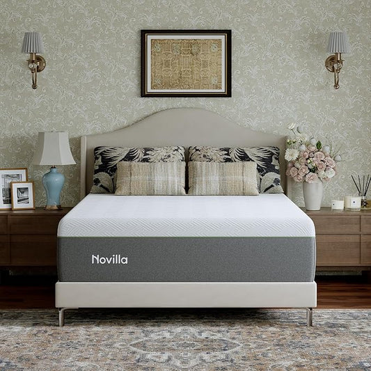 Novilla Bliss Green Tea Twin XL Mattress, 12 Inch Gel Twin XL Memory Foam Mattress in a Box for Hot Sleepers with Nylon Cover, Cool Comfort & Back Pain Relief & Motion Isolating with Certified Foams