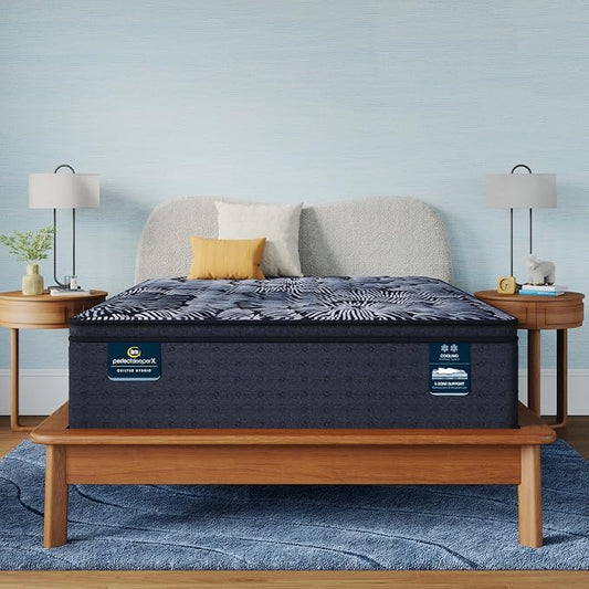 Serta Perfect Sleeper X - Lexton 14.25" Medium Pillow Top Twin XL Quilted Hybrid Mattress - 5 Support Zones and Cooling Tech for a Restorative Sleep - 100 Night Trial, CertiPUR-US Certified