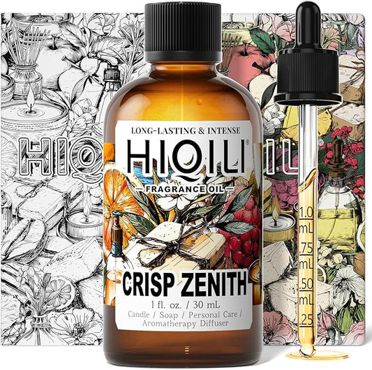 HIQILI Crisp Zenith Fragrance Oil for Diffuser, Inspired by P.RAL.Lau-ren Rd.Wht & Blu, Candle & Soap Making, Refreshing Scent for Air Freshener, Long-Lasting Aroma- 1fl oz