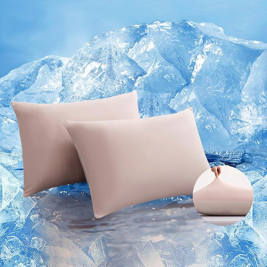 TELUS Cooling Pillowcases King Size 2-Pack, Silky Soft Breathable Pillow Case with Envelope Close, Stay Cool Pillow Cover for Hot Sleepers and Night Sweats, 20x36 Inch