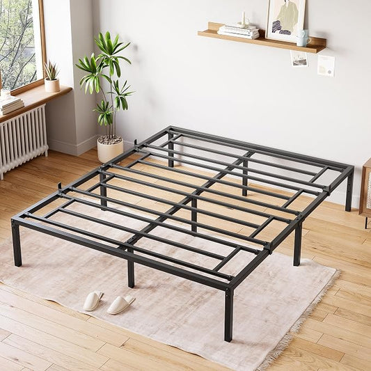 GarveeHome Full Size Bed Frame, 10 Inch Metal Platform Bed Frames with Heavy Duty Steel Slat Support, No Box Spring Needed, Noise Free,Anti-Sliding Slat,Easy Assembly, Under Bed Storage