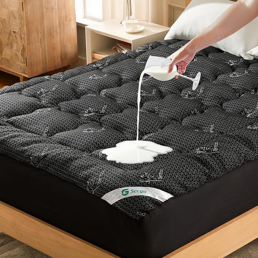 Premium 100% Waterproof Twin Mattress Topper, Breathable Mattress Pad, Rayon from Bambo Bed Protector, Deep Pocket Sheet Cover 8"-21"