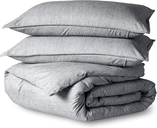 Bare Home Bedding Duvet Cover King Size - Premium 1800 Super Soft Collection - Lightweight, Cooling - Soft Breathable Bedding Duvet Cover (King, Heathered Charcoal)