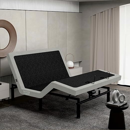 Irvine Home Collection Queen Adjustable Bed Base - Dual Massage - USB Ports - Zero Gravity - Underbed Light - Wireless Remote - Zero Clearance - Anti Snore - Memory Positions
