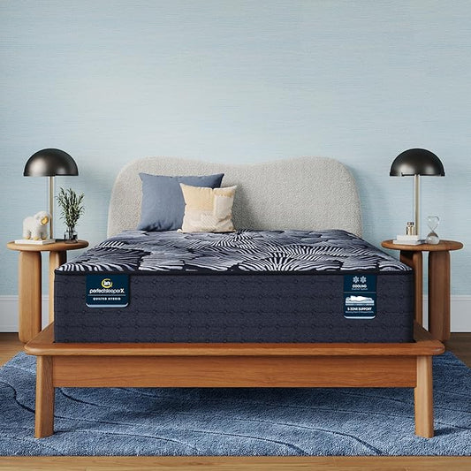Serta Perfect Sleeper X - Excelled 14.25" Plush Cal King Quilted Hybrid Mattress - 5 Support Zones and Cooling Tech for a Restorative Sleep - 100 Night Trial, CertiPUR-US Certified