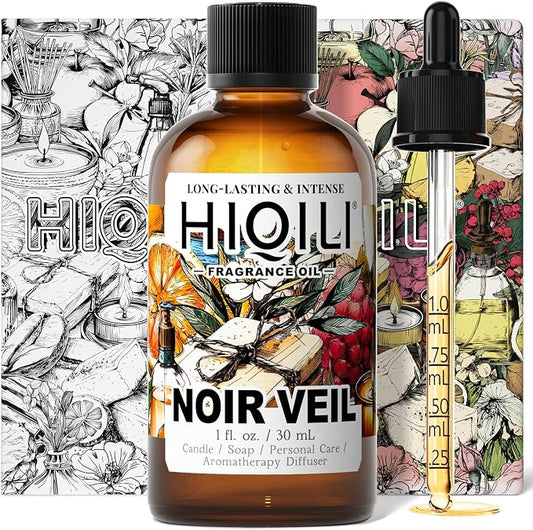 HIQILI Noir Veil Fragrance Oil, Strong Concentrated for Candle Making, Scented Diffuser, Perfume & Room Spray - 1 Fl Oz