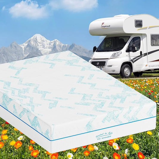 10 Inch RV Short Queen Size Mattress, Latex Memory Foam Short Queen Mattress for RVs, Campers & Trailers, Medium Hardness Texture, Certified Safe Foam, Breathable Memory Foam 75"x60"