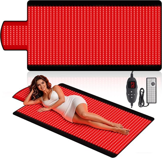 Red Light Therapy Mat for Full Body, 1370 Infrared Light Pad, 5 Intensity Levels, 9 Auto-Shutoff Timer Setting, Handheld Controller, Gifts for Athletes, Office Workers, Women, Men (74.6''*33.3'')