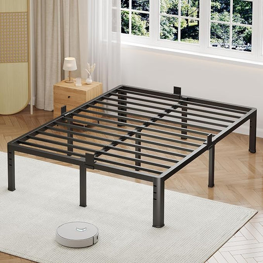 NKZ 12 Inch Full Bed Frame, Sturdy Metal Platform with Round Corner Legs, 3,500 lbs Heavy Duty Steel Slat Support, Easy Assembly, Noise Free, No Box Spring Needed