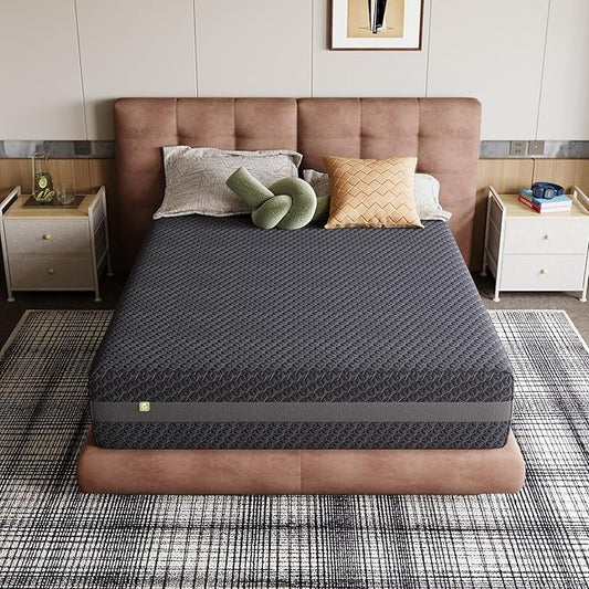 Novilla Queen Mattress 6 Inch, Mattress Queen Size Gel Memory Foam for Pressure Relief & Adaptive Body Support, with Green Tea-Infused Foam, Medium Firm, Mattresses in a Box