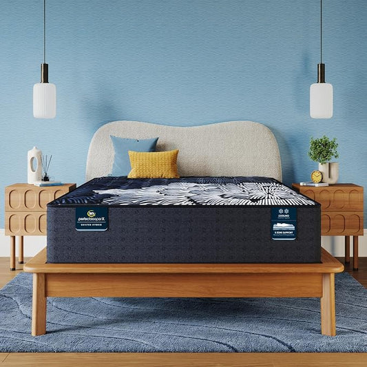 Serta Perfect Sleeper X - Max 14.25" Medium Full Quilted Hybrid Mattress - 5 Support Zones and Cooling Tech for a Restorative Sleep - 100 Night Trial, CertiPUR-US Certified