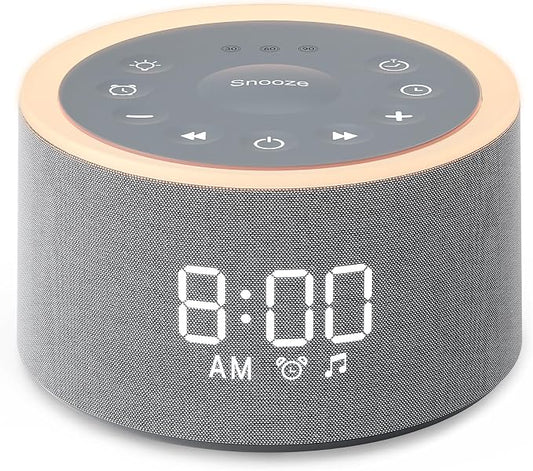 Dreamegg D1+ Sound Machine & Alarm Clock - Sound Machine for Sleep, White Noise Machine with 29 Soothing Sounds, Night Light, 0-100% Dimmable, White Noise Alarm Clock for Bedrooms Adults Baby