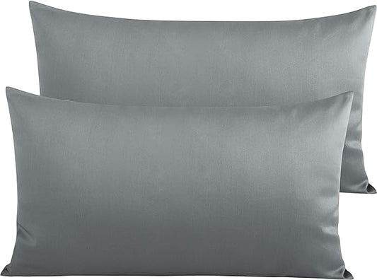 NTBAY Egyptian Cotton King Pillowcases - Set of 2, 500 Thread Count Cotton Pillowcases - Soft and Breathable Envelope Closure Pillow Cases - 20x36 Pillow Covers for Bed, Dark Grey